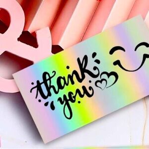 50pcs/pack Thank You cards for business holographic mini rainbow 3.5 x 2 in New